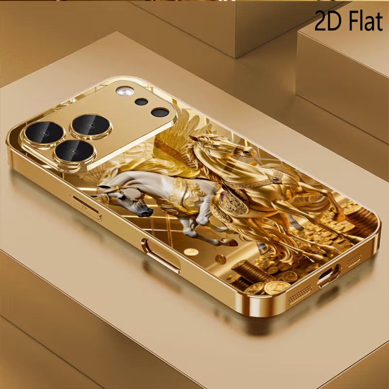 Phone Cases H&M - Twee paarden Patroon gehard glas ontwerp