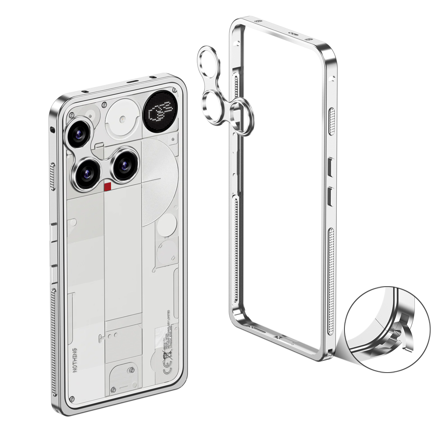 Heat Dissipation Case - Aluminium Frame Telefoon Case Voor Niets