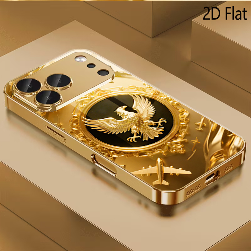 Phone Cases H&M - Gehard glas met gouden vleugelpatroon voor