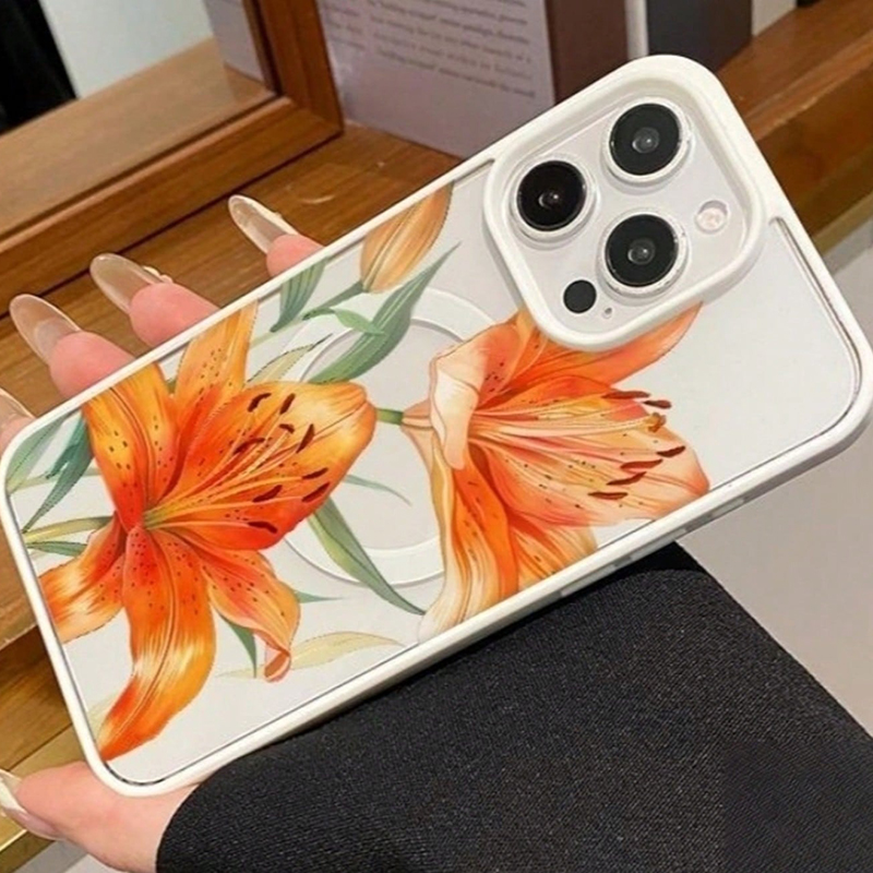 Oranje lelie-patroon magnetisc - Phone Cases Magnetic recensie en prijs