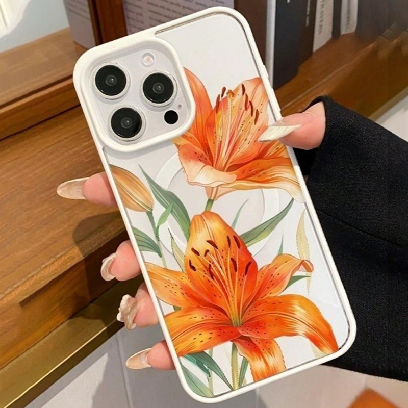 Oranje lelie-patroon magnetisc - Phone Cases Magnetic recensie en prijs