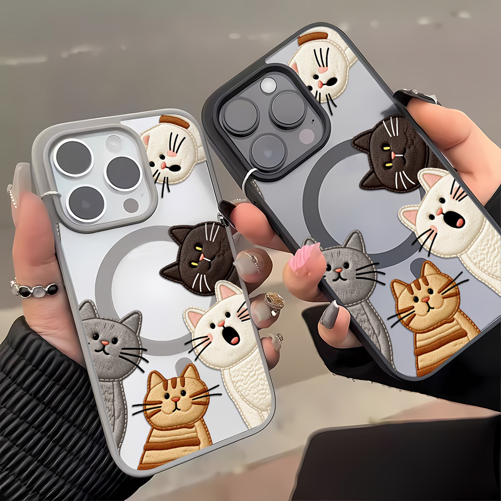 Schattig nep-borduurwerk katte - Phone Cases For Iphone 12 Pro Max recensie en prijs