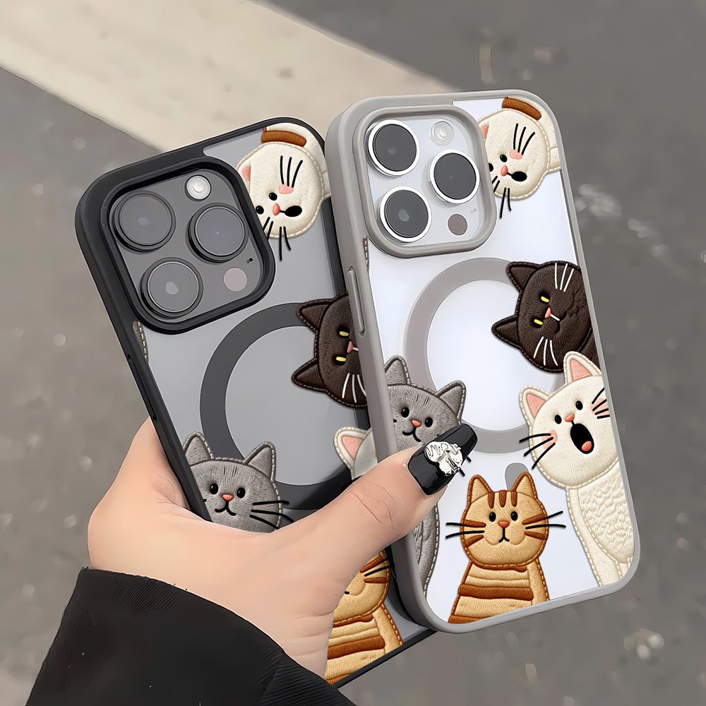 Schattig nep-borduurwerk katte - Phone Cases For Iphone 12 Pro Max recensie en prijs