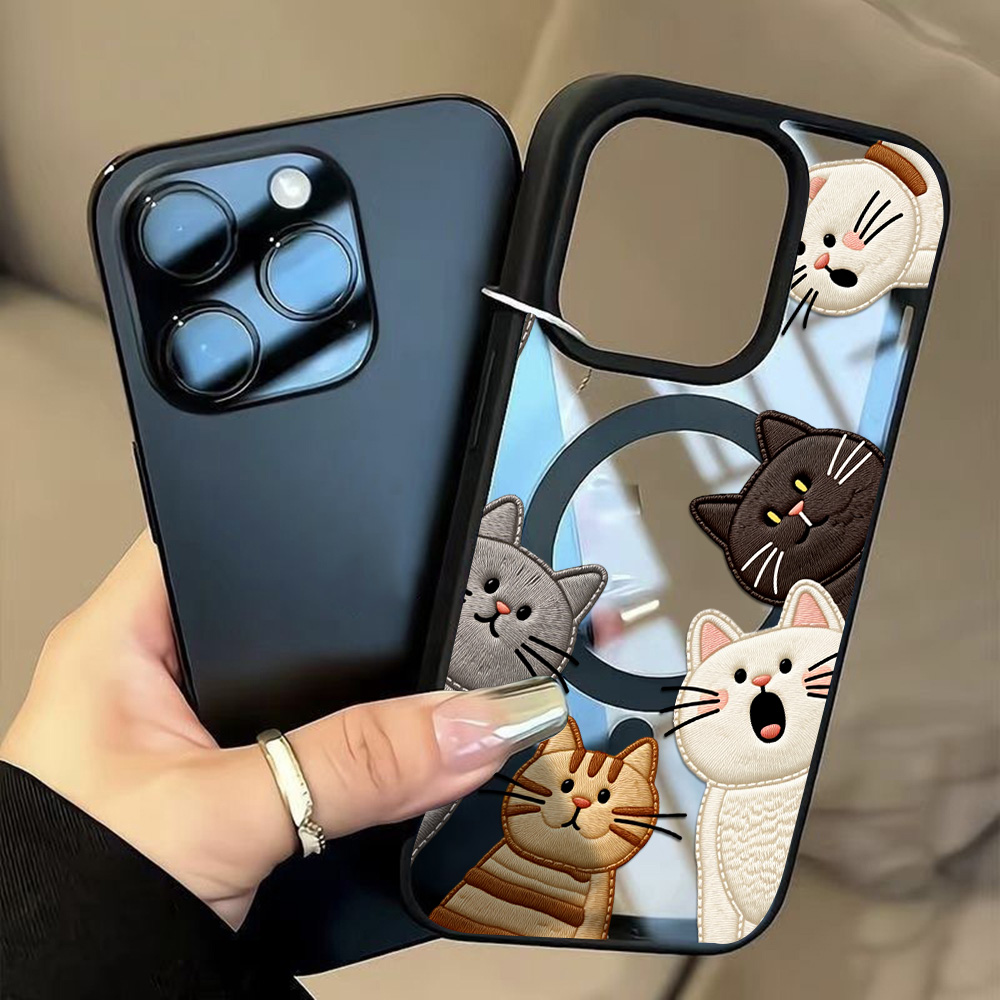 Schattig nep-borduurwerk katte - Phone Cases For Iphone 12 Pro Max recensie en prijs